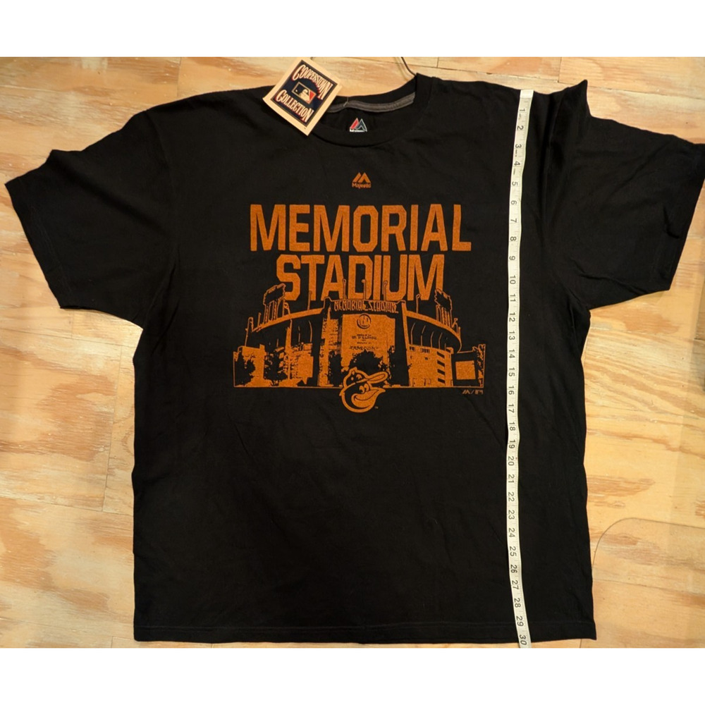 Majestic Cooperstown Collection Baltimore Orioles Black TShirt Men's 2XL NWT